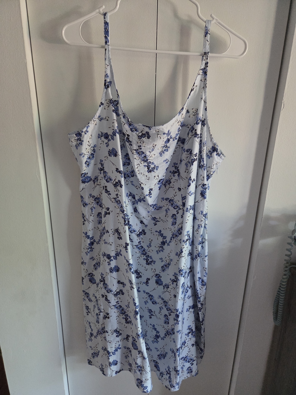 Women's Plus-Size Blue Floral Tank Dress